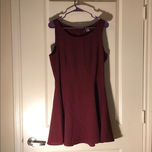 Burgundy zip up dress
